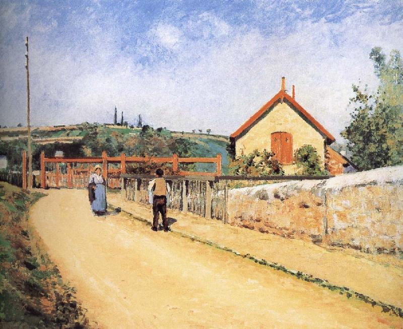 Camille Pissarro Pang plans Schwarz railway crossing Sweden oil painting art